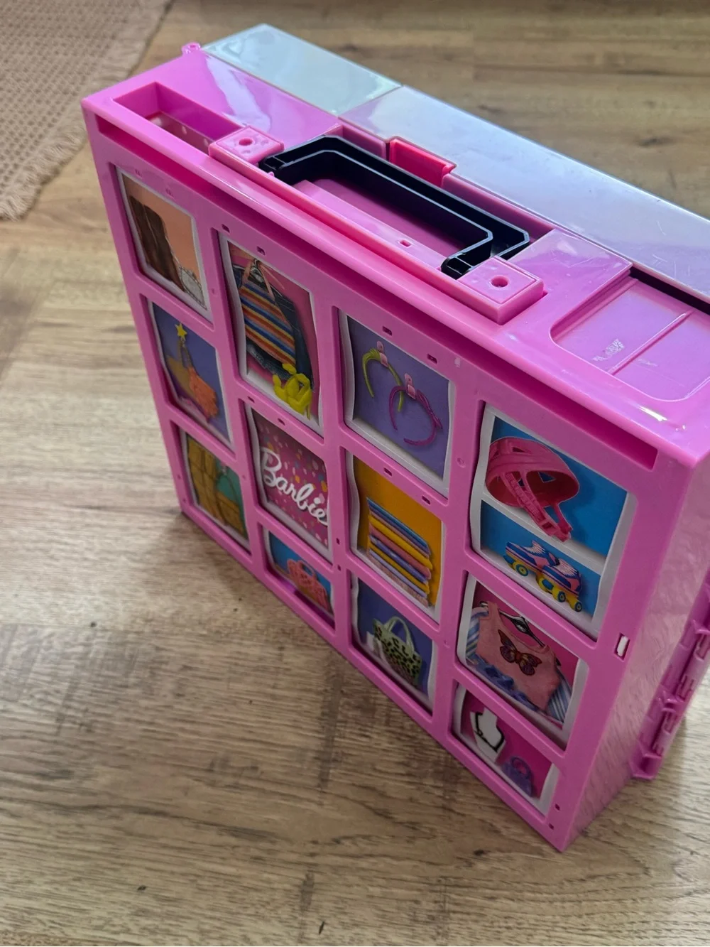 Barbie Pink Play Closet Carry Case with Yellow & Pink Dresses